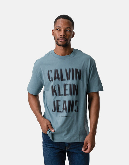 Calvin Klein Illusion Logo T-Shirt Teal